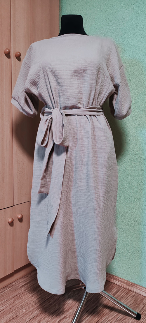 Šaty - MUŠELÍN -tmavě béžové — foto 2