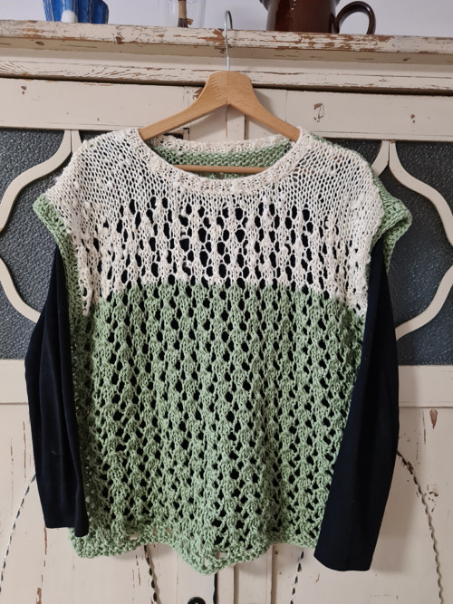 Okaté, s očky, pletené triko, oversized — foto 5