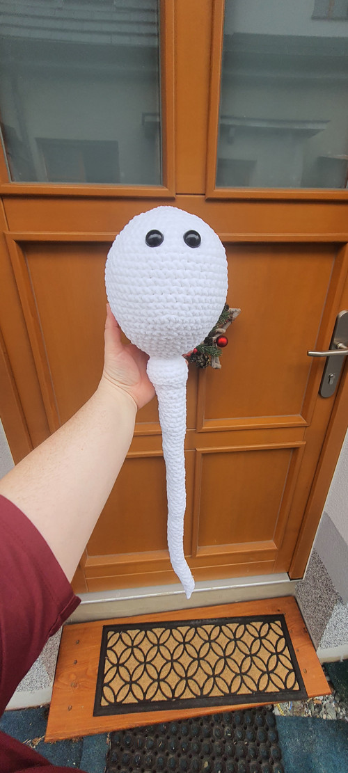 Háčkovaná Maxi spermie, 75 cm, hebká — foto 3