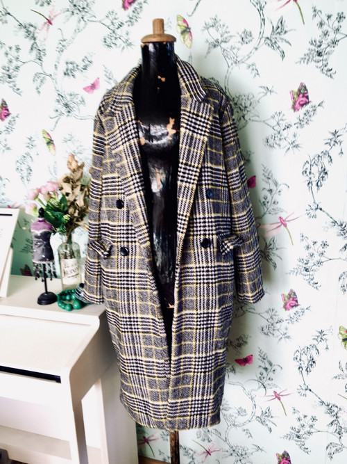 Kabát chic dandy káro jarní — foto 2