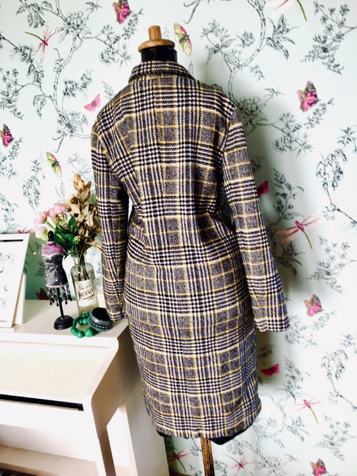 Kabát chic dandy káro jarní — foto 5