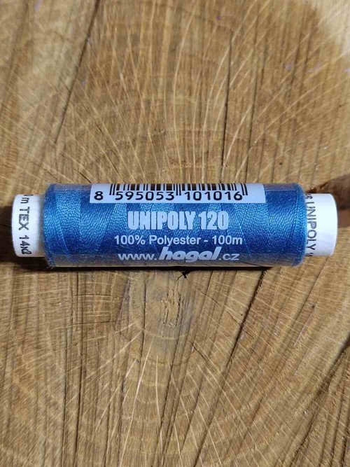 Polyesterové nitě Unipoly návin 100 m 564 Modrošed — foto 2