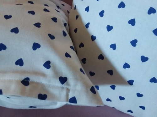 Povlak modrá srdíčka na bílém — foto 4