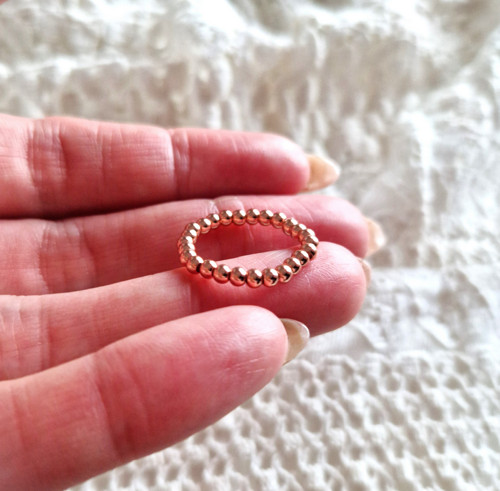 Prsten*ocelové korálky*rosegold — foto 2