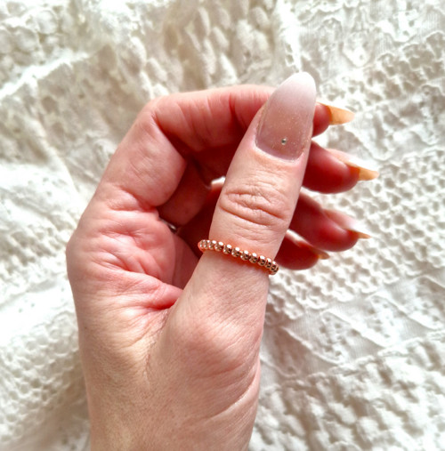 Prsten*ocelové korálky*rosegold — foto 3