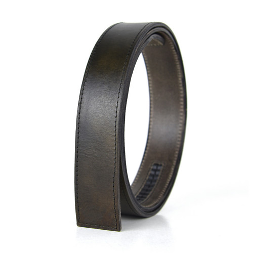 Kožený remeň pre automatické pracky,3.5cm, olivový — foto 2