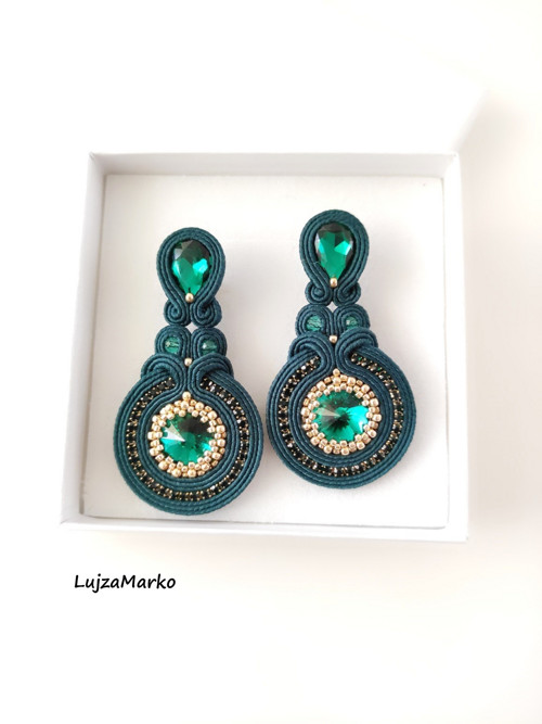 Jelena soutache / sutaš náušnice — foto 2