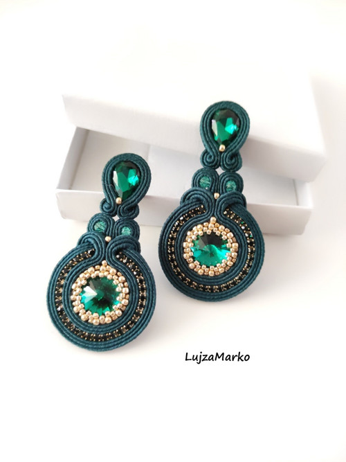 Jelena soutache / sutaš náušnice — foto 5