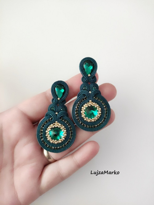 Jelena soutache / sutaš náušnice — foto 4