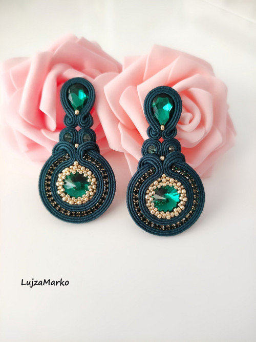 Jelena soutache / sutaš náušnice — foto 6