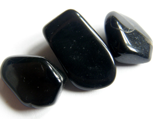 Obsidián černý - tromlované kousky - sada — foto 2