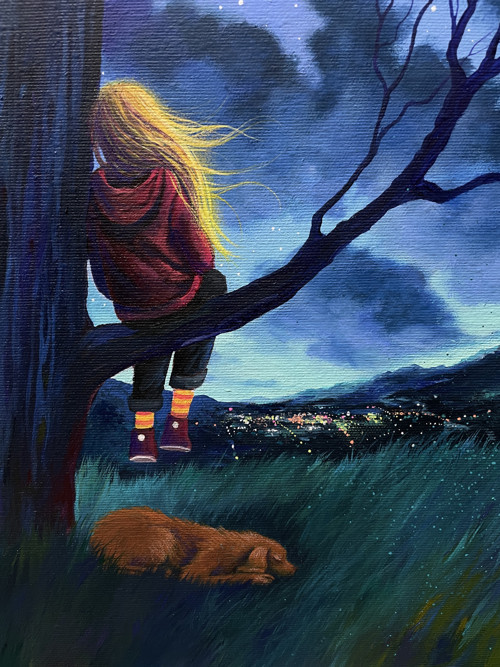 Modrá hodina - 30x30cm — foto 3