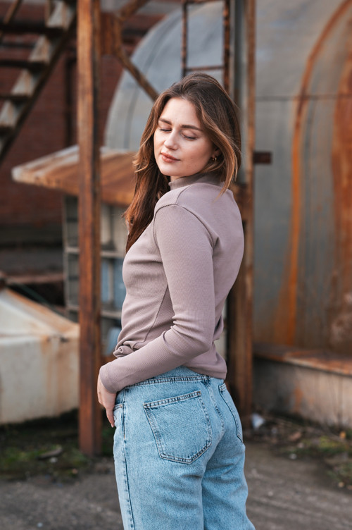 Žebrovaný rolák moka — foto 6