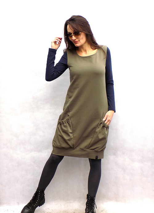 Balónová šatovka khaki — foto 3