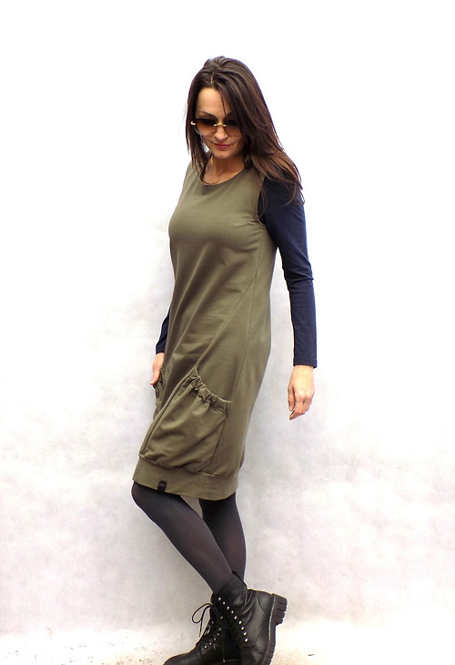 Balónová šatovka khaki — foto 4