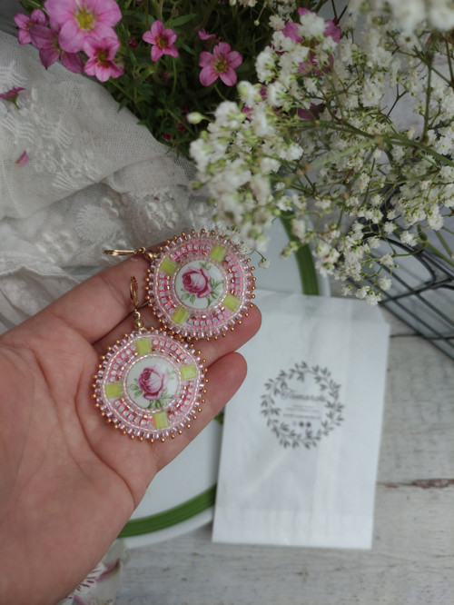 Madaba earrings n.15 - vyšívané náušnice — foto 2