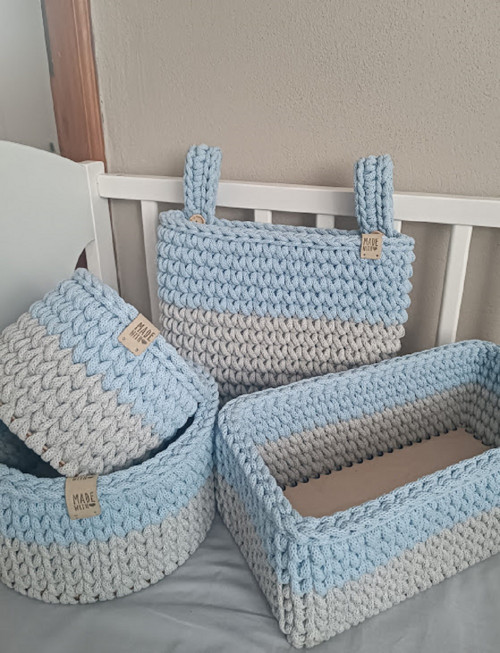 Háčkované Košíky Set Pro Chlapečka — foto 5