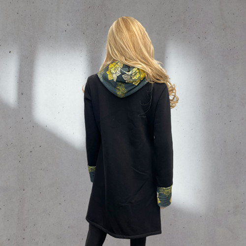 Mikinový kabátek Mandala - Black — foto 5