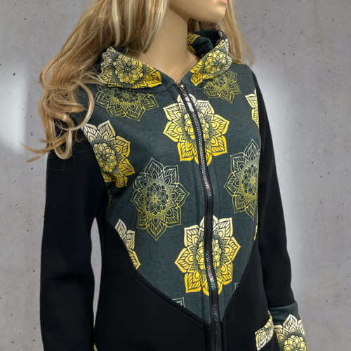 Mikinový kabátek Mandala - Black — foto 2