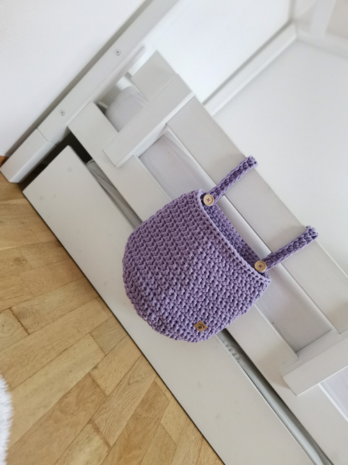 Háčkovaný kapsář na postýlku- fialový — foto 4