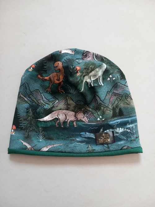 Oboustranná čepice Dinosvět černá — foto 2