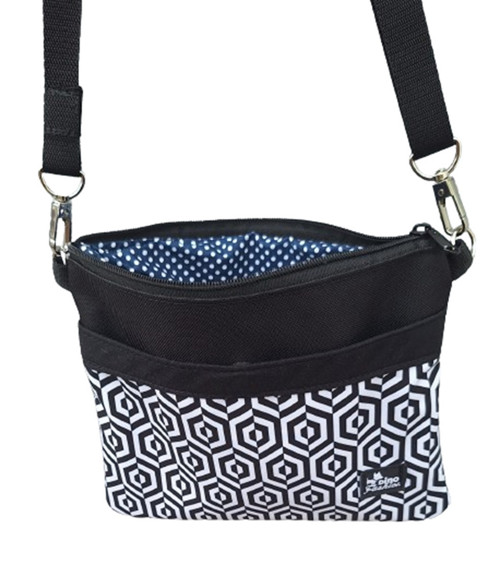 Taška crossbody černobílá — foto 3