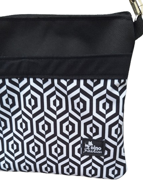 Taška crossbody černobílá — foto 4