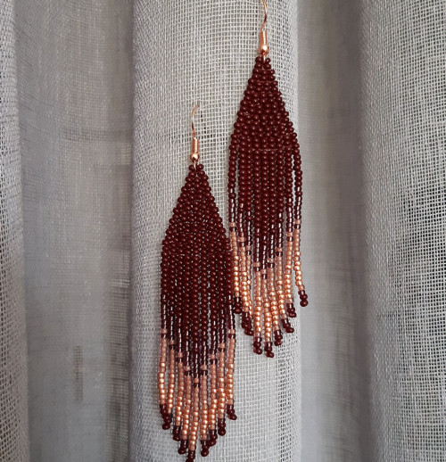 Náušnice Ombré vínové — foto 3