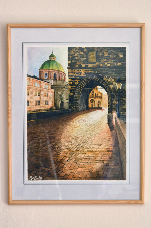 Akvarel "Ráno na Karlově mostě" — foto 2