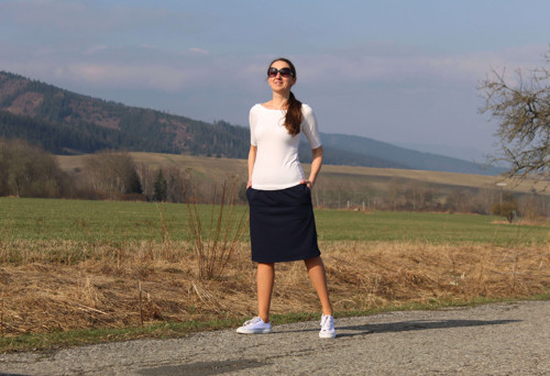 Krátka sukňa tmavomodrá — foto 3