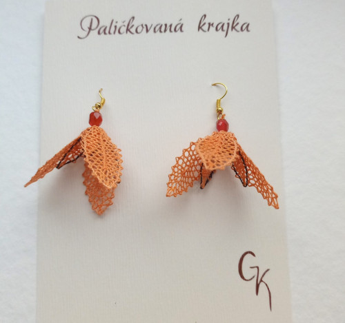 Náušnice Oranžové kytky — foto 2