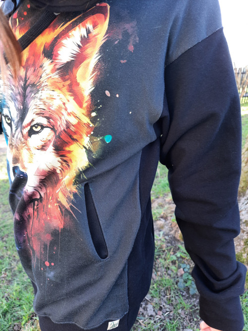Mikina oversize - Rainbow wolf vel. 164 — foto 3