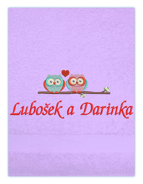 Osuška s výšivkou - Sovičky — foto 3