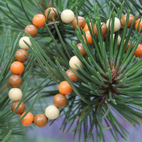 Korále MINI oranžovohnědý mix — foto 2