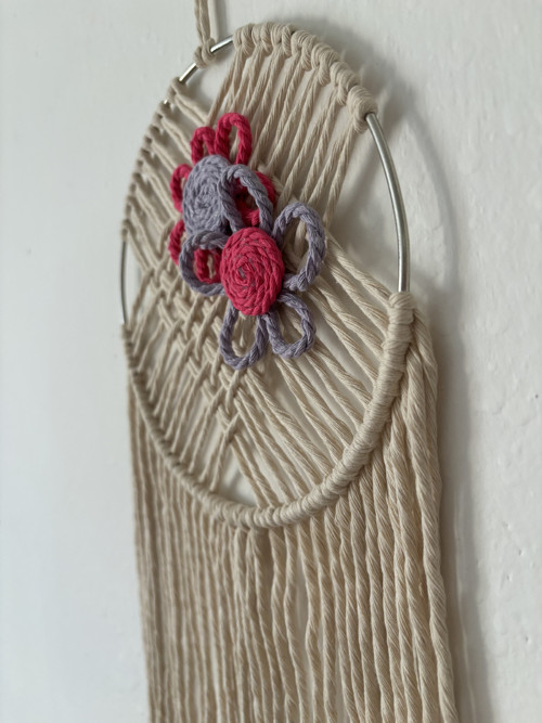 Macramé lapač snů -dekorace 19x42 — foto 3