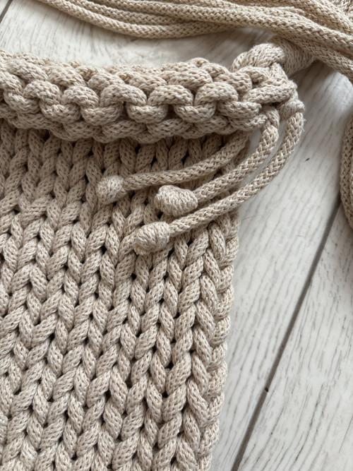 Macramé kabelka - světle hnědá (béžová) — foto 2