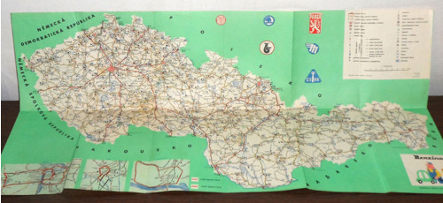 Turistická skládací MAPA ČSSR • Benzina — foto 3