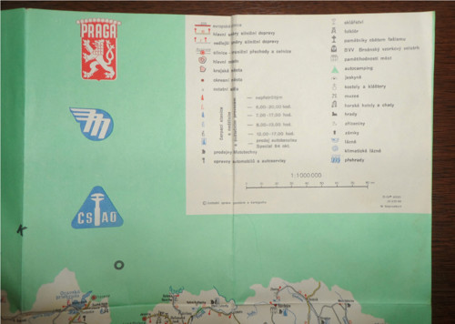 Turistická skládací MAPA ČSSR • Benzina — foto 4
