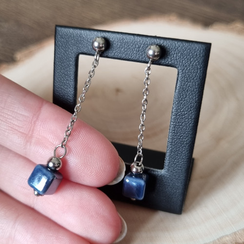 Mini CUBE náušnice - nerez ocel — foto 3