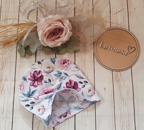 Jarní set - nákrčník + čepička květ — foto 3