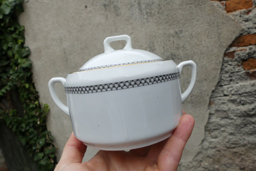 Černozlaté doteky...porcelánová cukřenka — foto 2