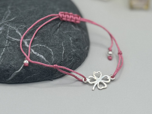 Minimalistický náramek - Clover leaf (růžová) — foto 3