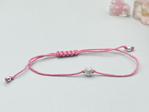 Minimalistický náramek - Tiny heart (růžová) — foto 2