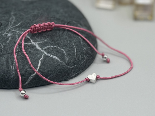 Minimalistický náramek - Tiny heart (růžová) — foto 3