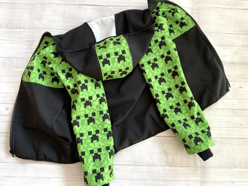 Softshell bunda dětská Kostky/černá Fleece — foto 4