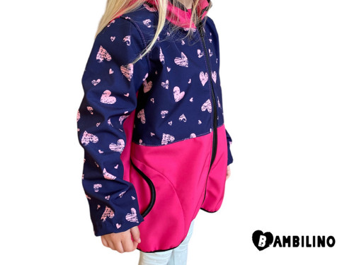 Softshell bunda dětská Srdíčka/růžová Fleece — foto 3