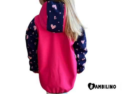 Softshell bunda dětská Srdíčka/růžová Fleece — foto 2
