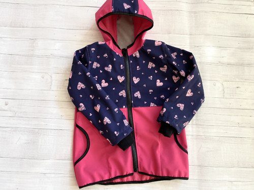 Softshell bunda dětská Srdíčka/růžová Fleece — foto 4