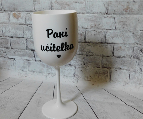 Sklenička pro paní učitelku - bílá — foto 2