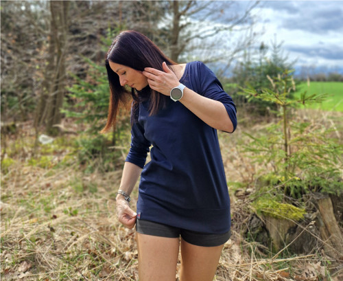 Volnější téčkové triko modré...L-XL — foto 2